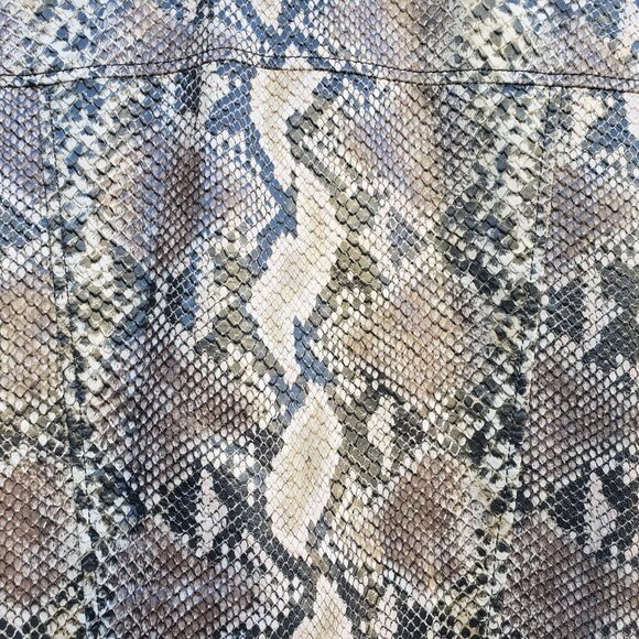 Stand Studio Polly Snakeskin-Effect Genuine Leather Biker Jacket - Picture 7 of 9